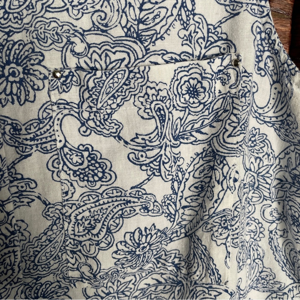 Dana Buchman Sleeveless Button-Down Linen Blend Top Coastal Grandmacore Size L. - Picture 4 of 6